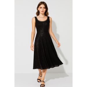 Black Sequin Midi Dress
