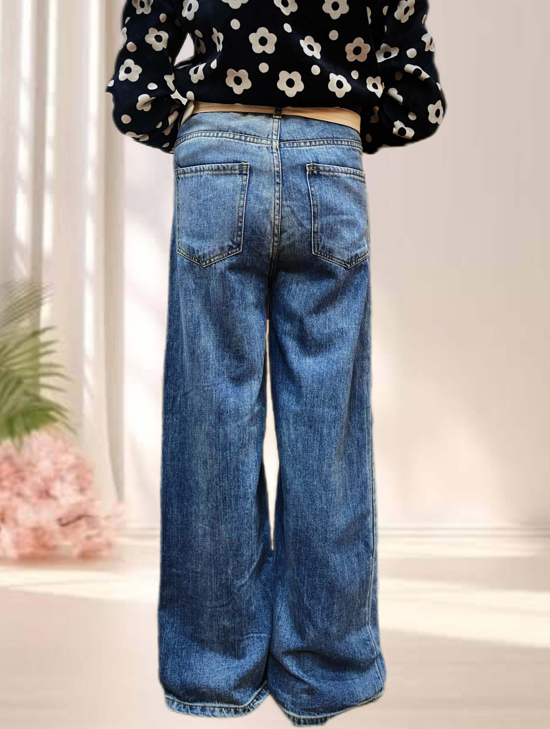 Heart Stitch Wide Leg Jeans - Image 3