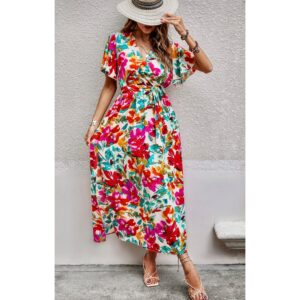 Tropical bloom midi dress