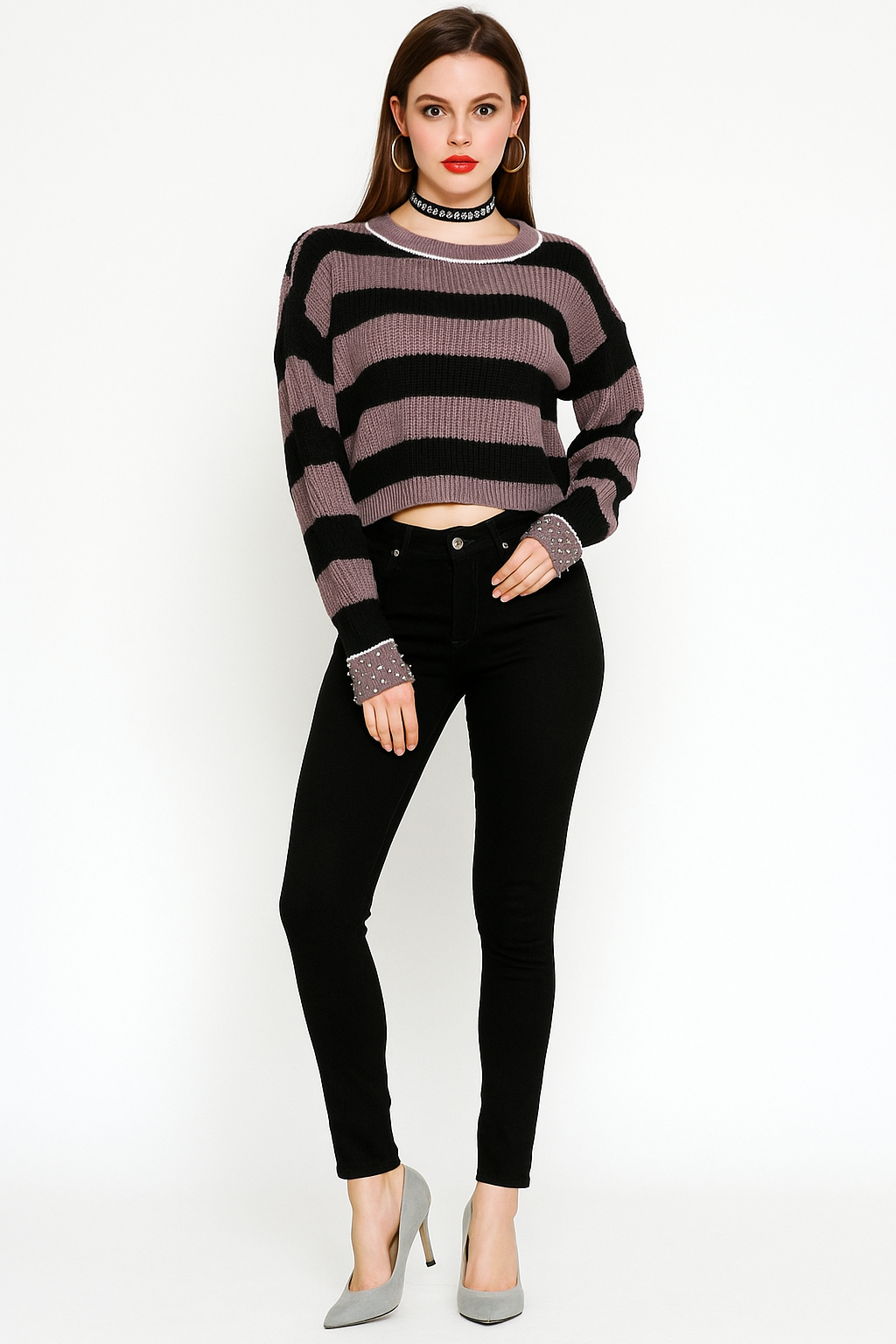 Midnight Muse Stripped Sweater - Image 4