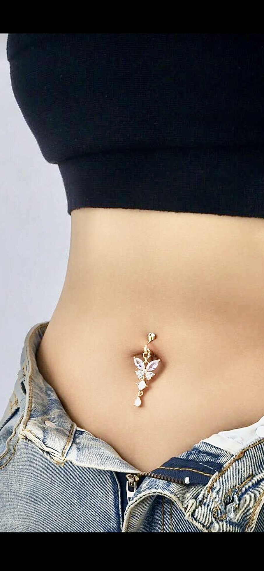 Non Piercing Crystal Wings Belly Charm - Image 5
