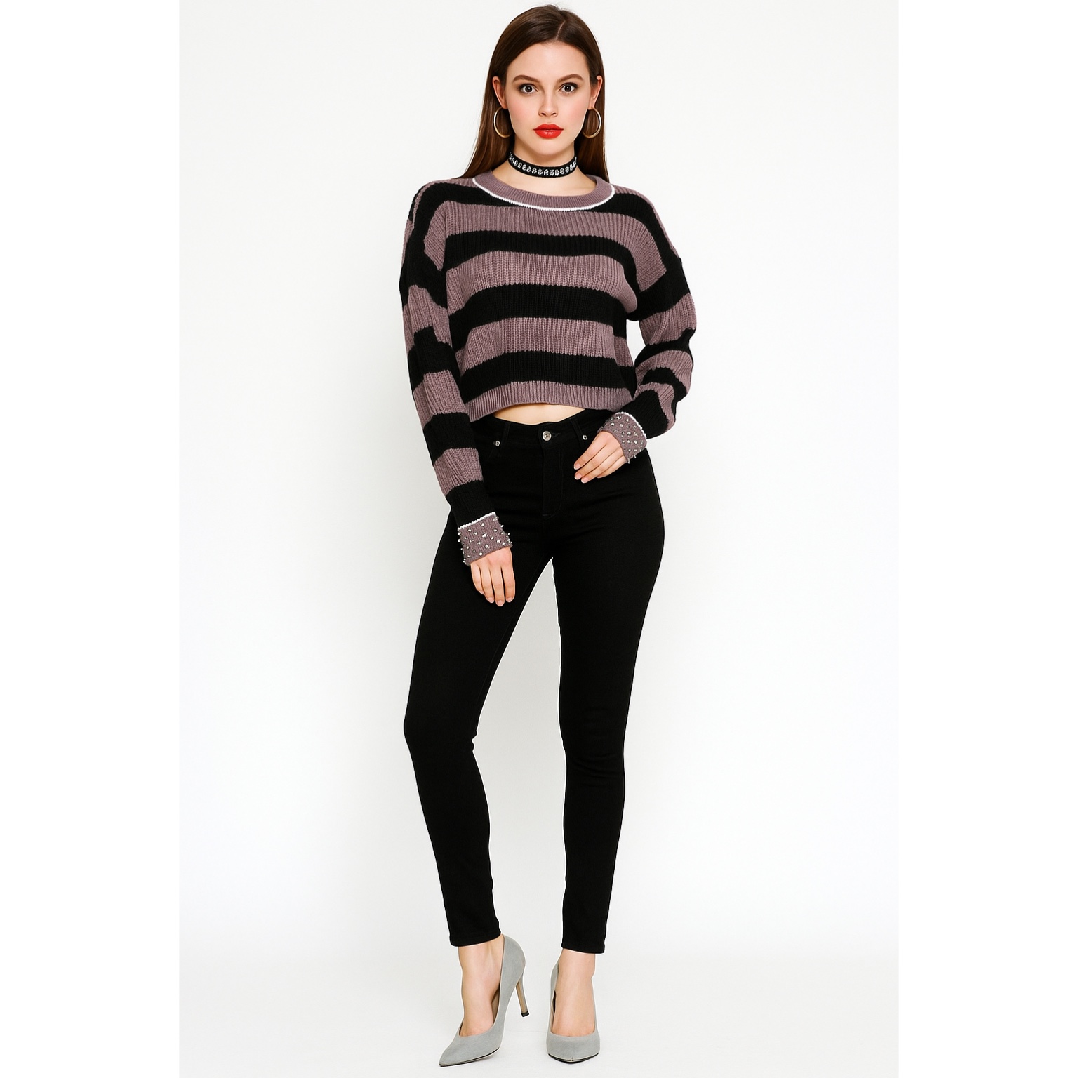 Midnight Muse Stripped Sweater